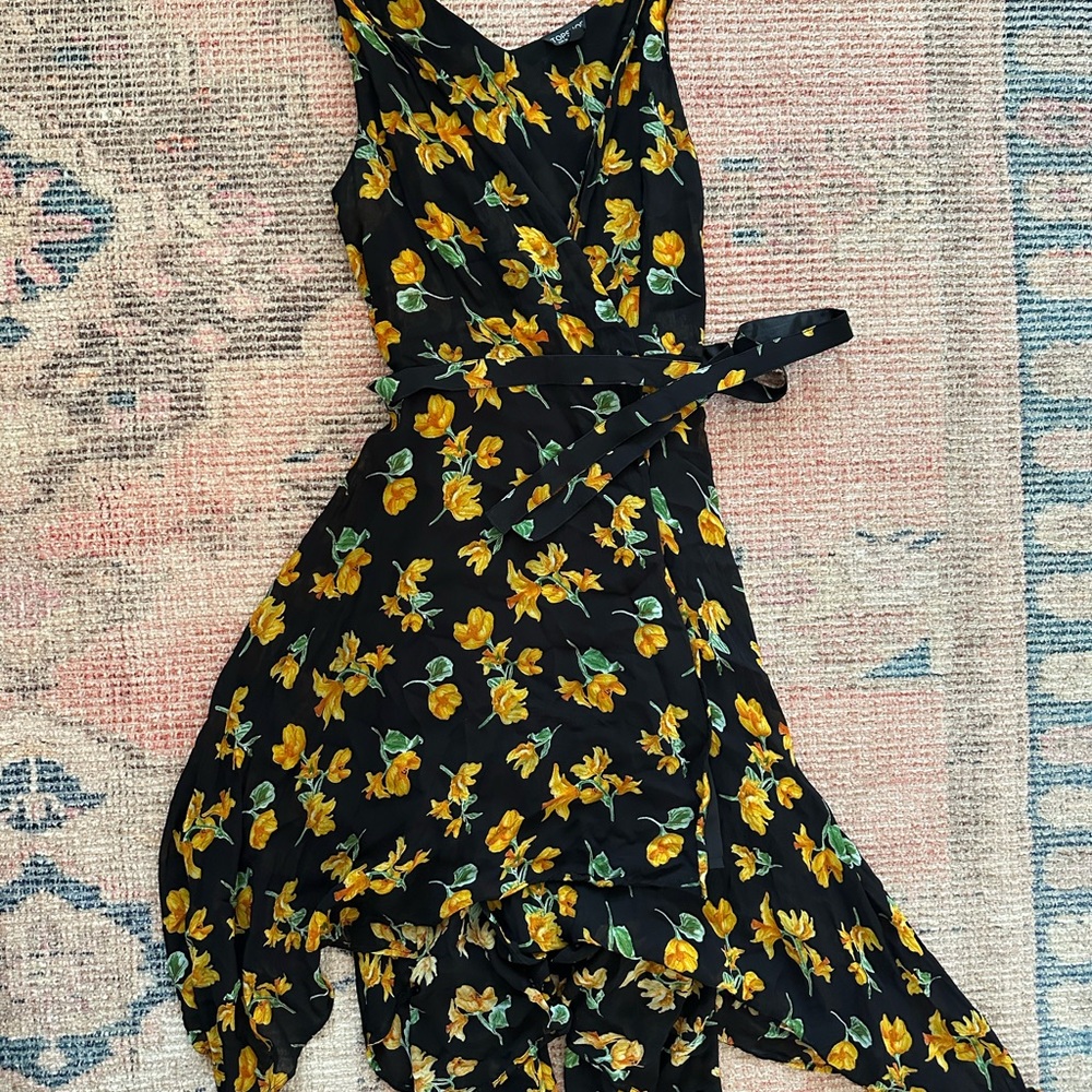 Floral Black Dress